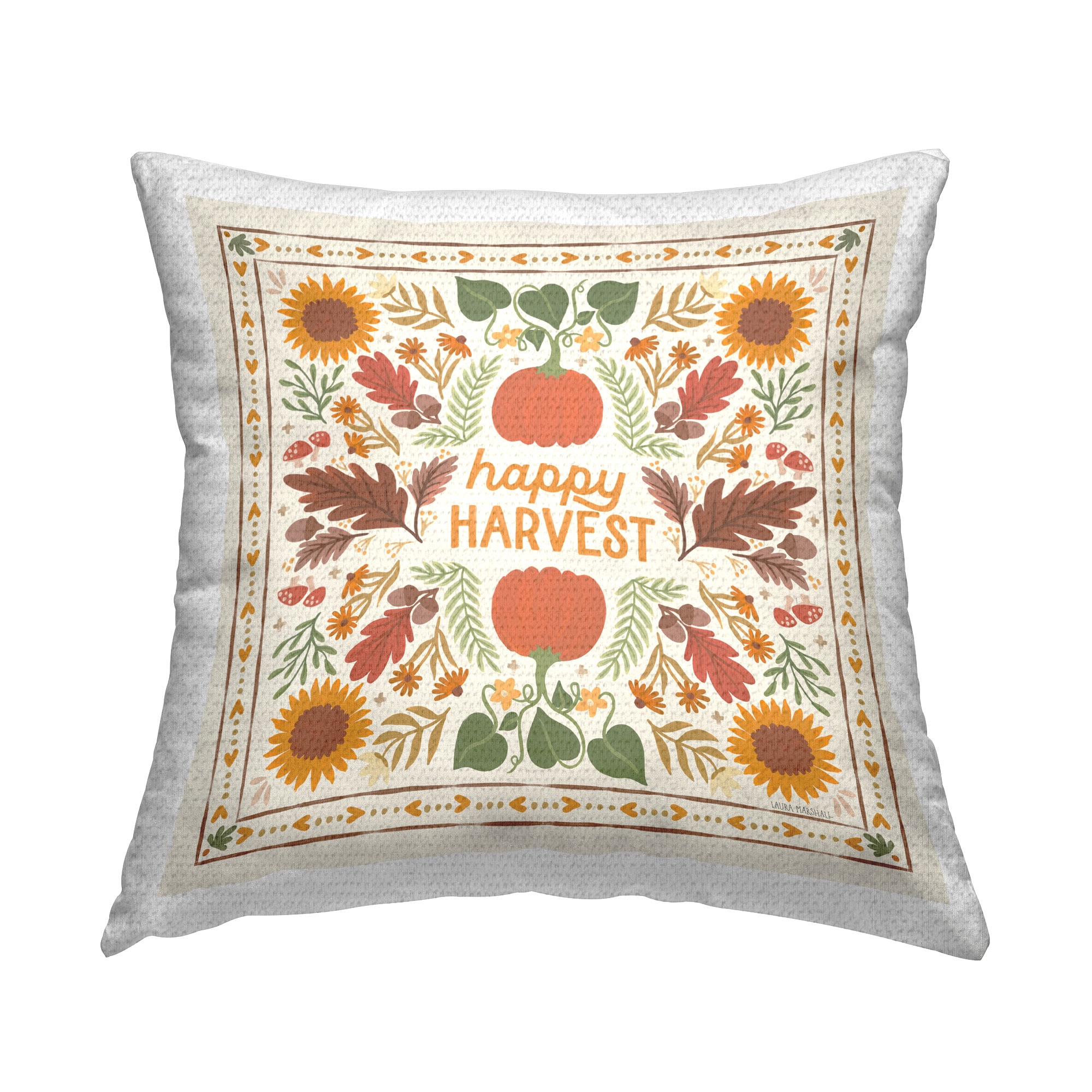 Stupell Industries Happy Harvest Pattern Outdoor Printed Pillow